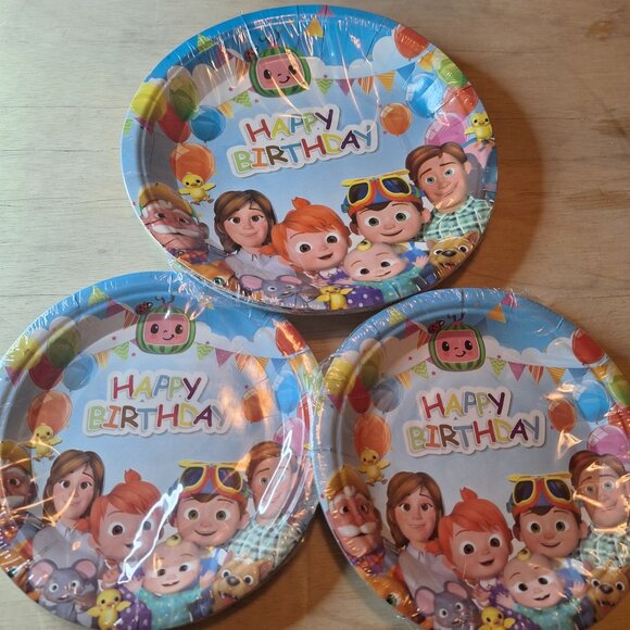 Coco Melon Birthday Party Plate Napkin Balloon Cake Topper Bottle Label Stickers - Picture 9 of 9
